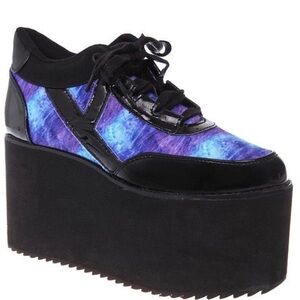YRU qozmo platform in blue purple galaxy (rare) lo sneaker